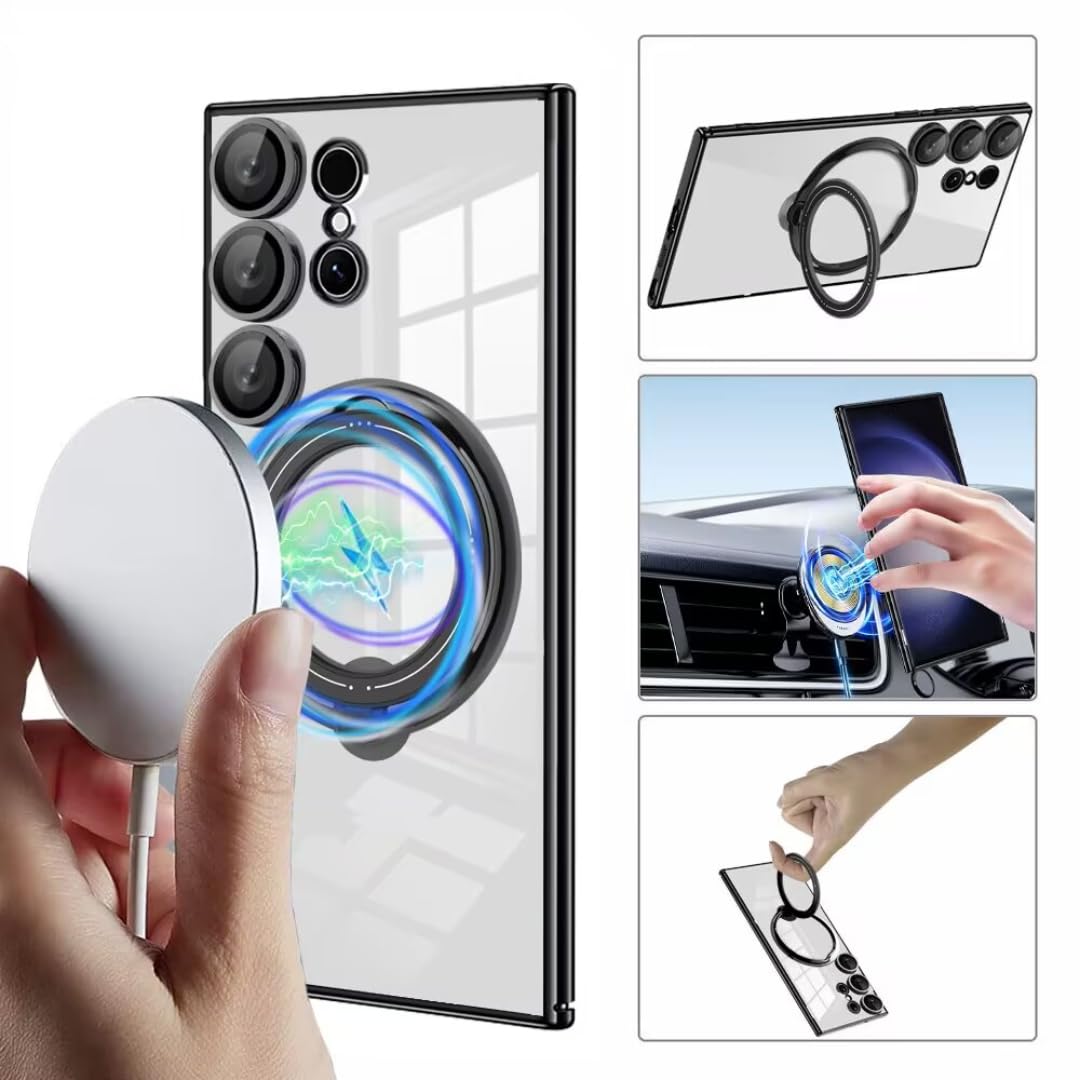 Amazon.co.jp: RNOZX Galaxy S23用リングスタンド付きクリアマグネット